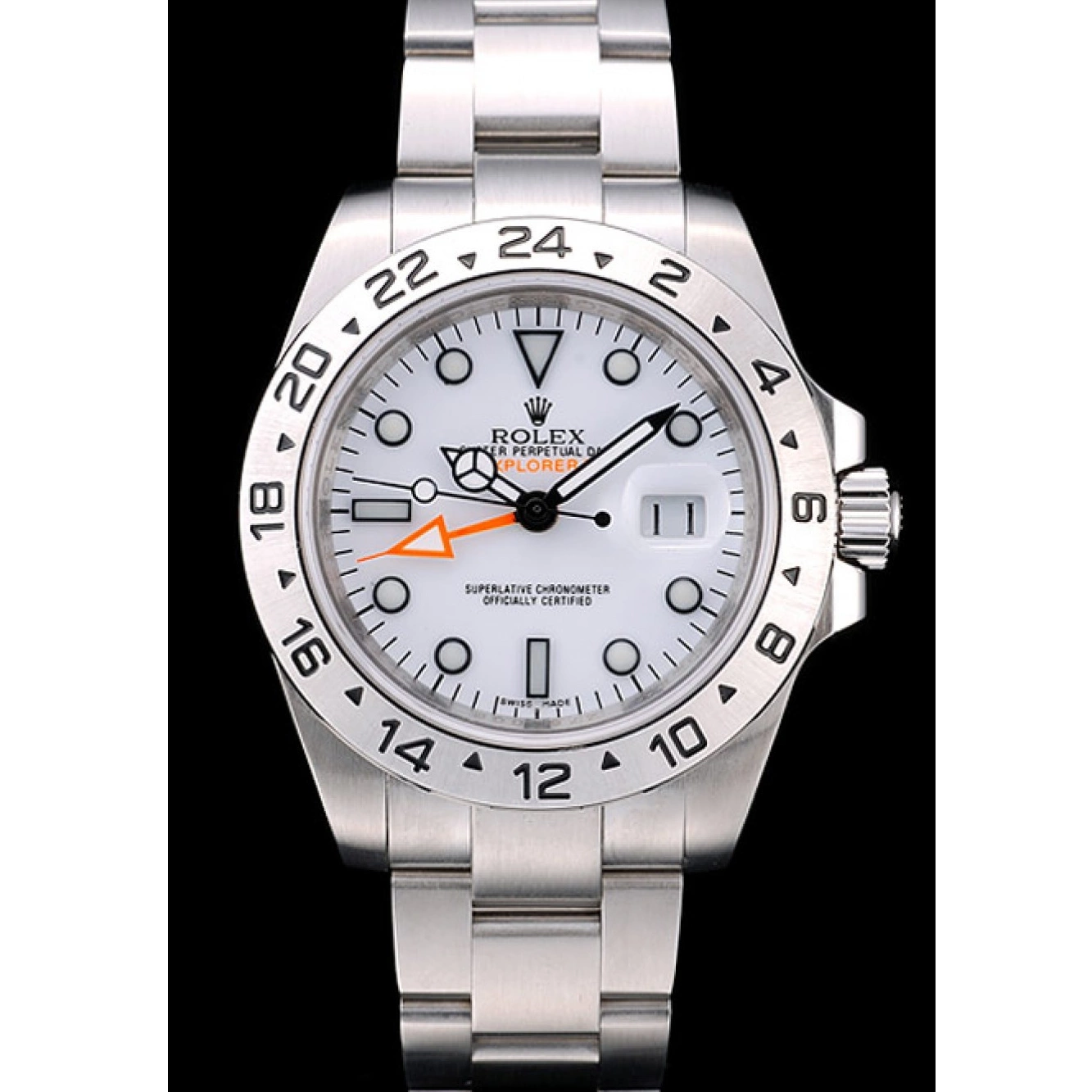 Aaa replica Dial Watch Steel Explorer Rolex Stainless White Bezel 0727